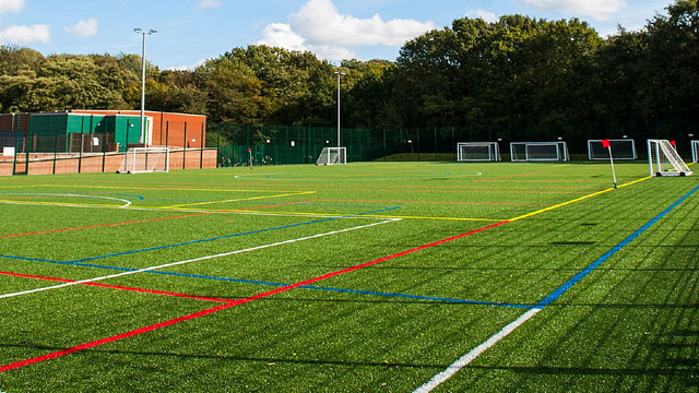 red lines, white lines, MUGA, Multi use games area, sports, design, manufacture