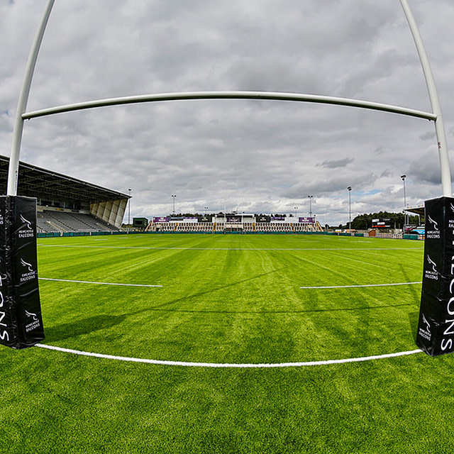 Synthetic, sisturf, grass, artificial pitch, field, Newcastle Falcons, rugby posts