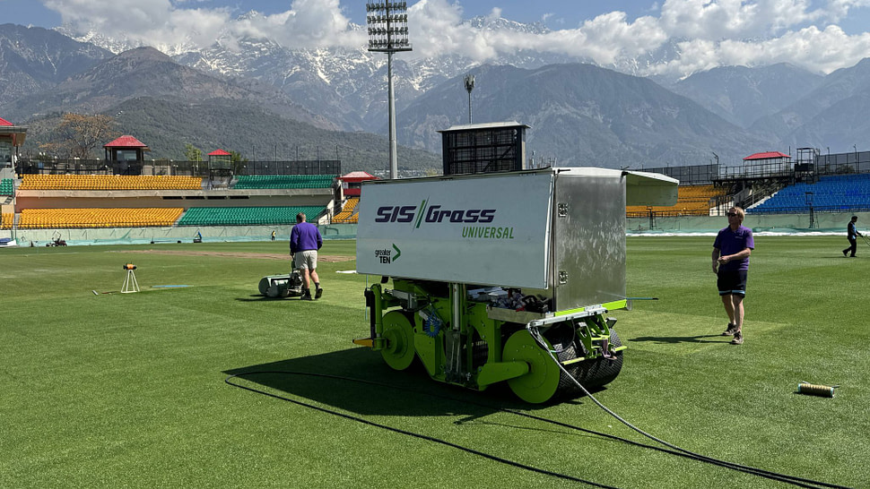 SISGrass universal machine with the backdrop of the HPCA stadium